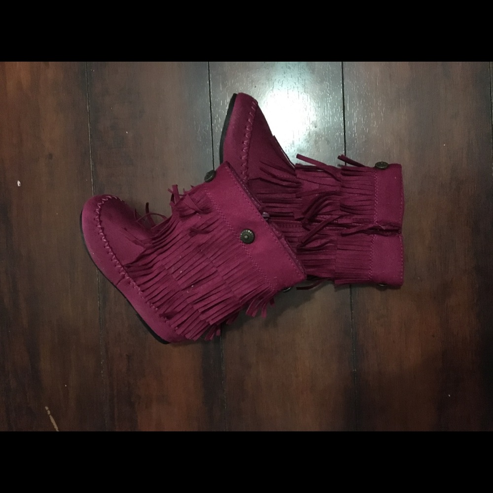 Burgundy boots